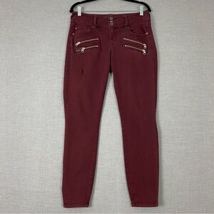 Torrid Burgundy Skinny Jeans Sz 10R Motorbike Superstretch